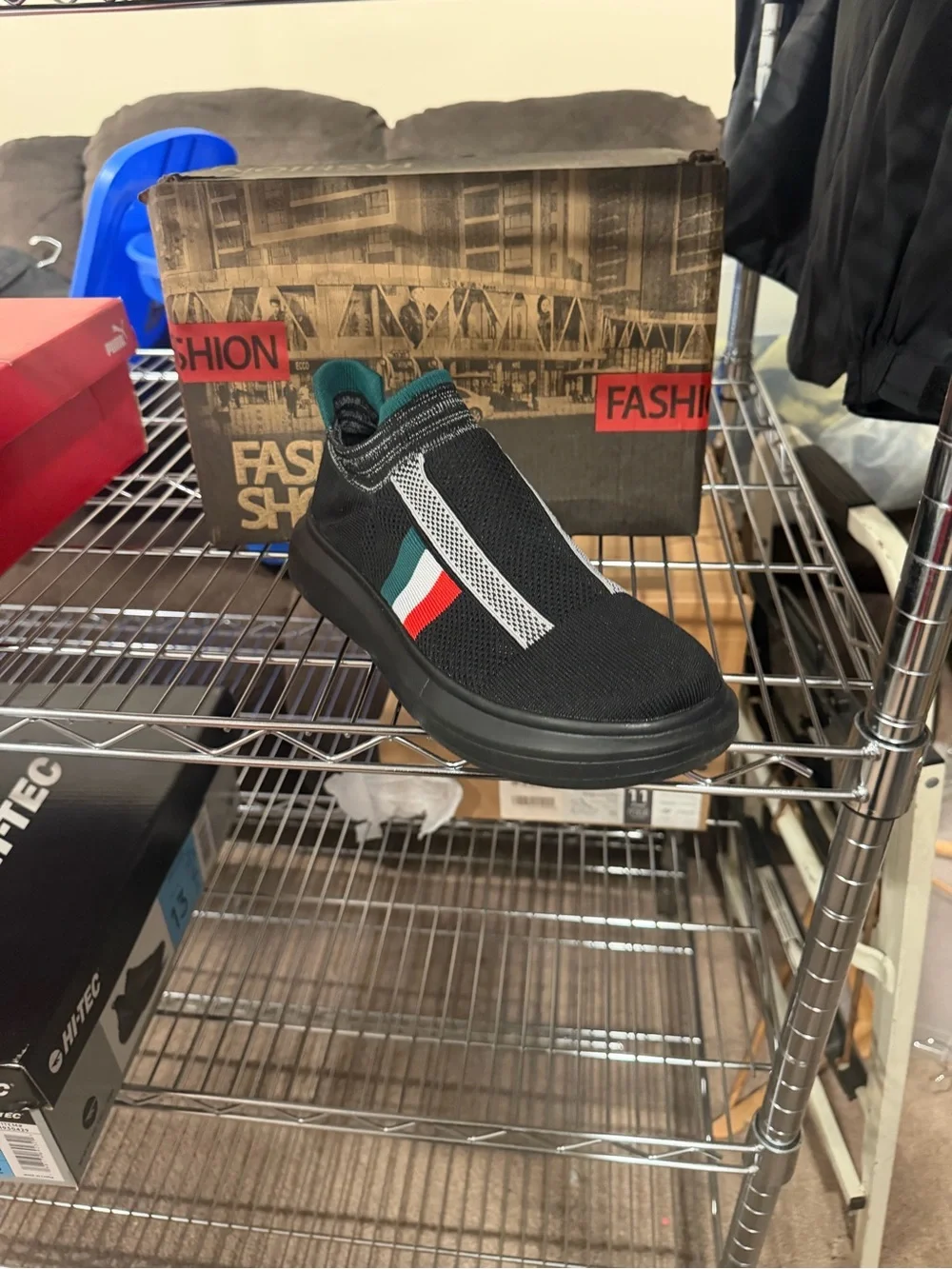 Fashion Shoes Men’s Slip On Fashion Sneakers Black Green Red Size 9 M US